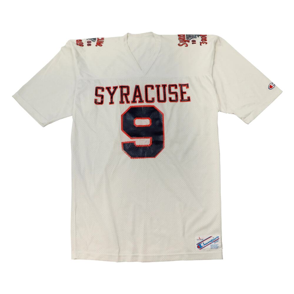 Vintage 1988 Syracuse Orangemen White Jersey Size L Wendal Lowrey